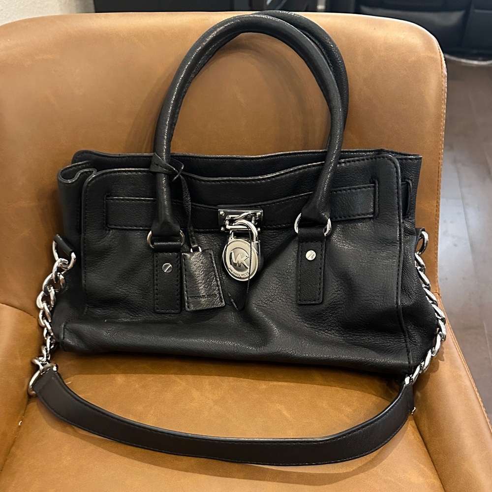 Michael Kors Black Leather Satchel